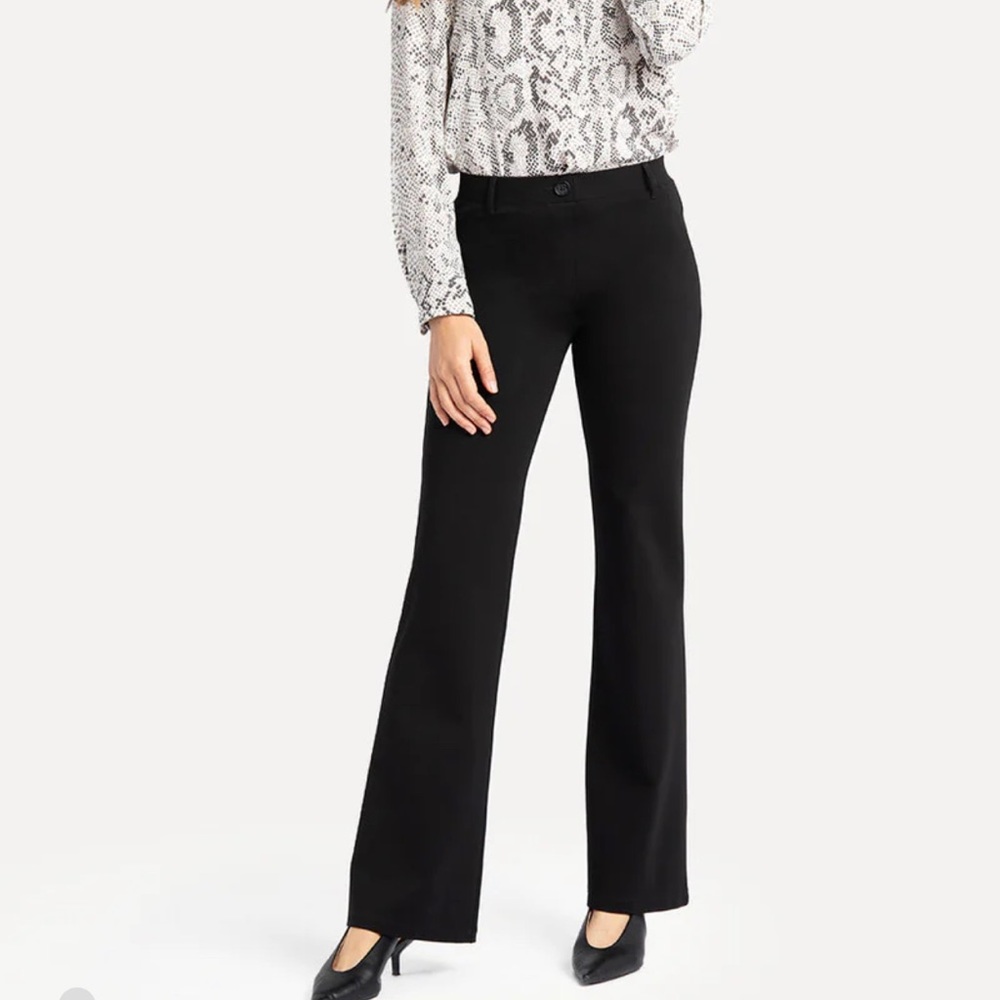 Betabrand Black Pull On Dress Pant Yoga Pant Sz M